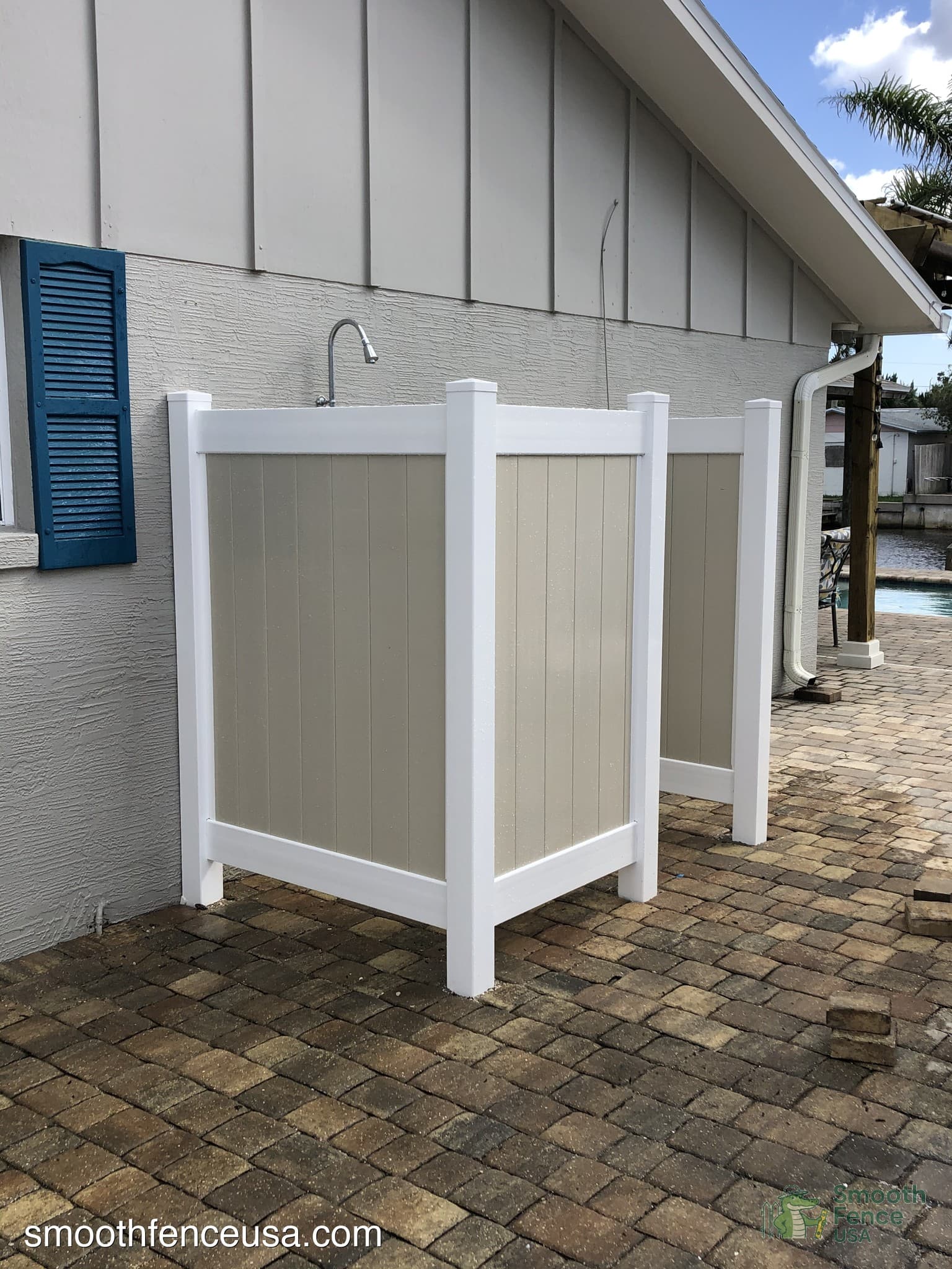 Black Vinyl Fence Driveway